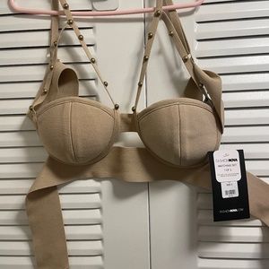 Attention on me bandage pant set -NUDE